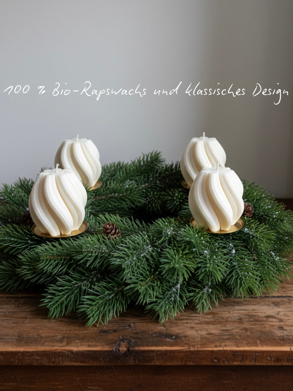 4er-Set Skulpturkerze MOSSA