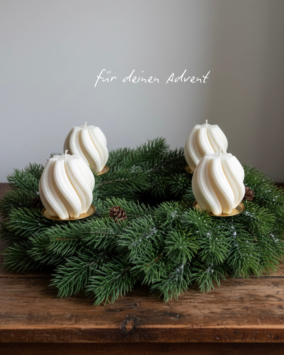 4er-Set Skulpturkerze MOSSA