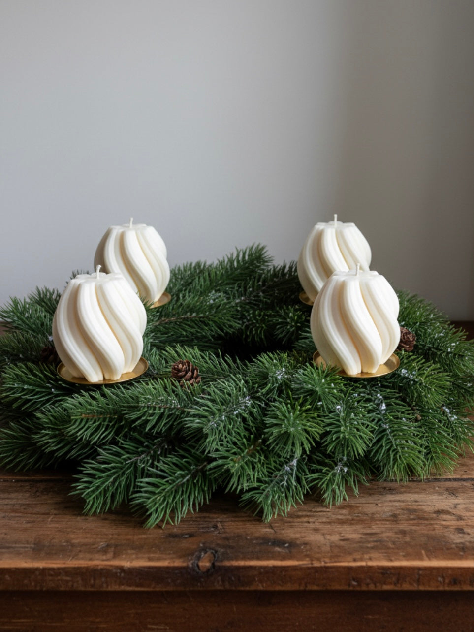 4er-Set Skulpturkerze MOSSA